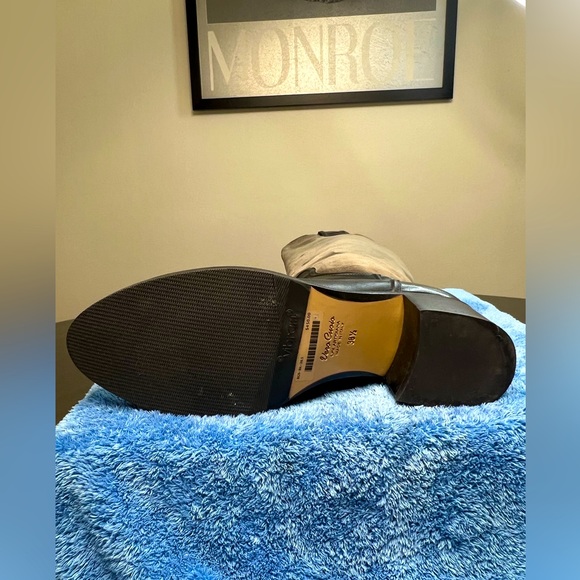 Le PePe Canoscio Fango Black leather and grey suede riding boots - Picture 8 of 16